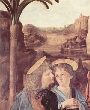 Leonardo Da Vinci - Baptism (detail) 2