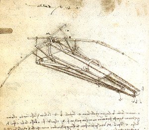 One of Leonardo da Vinci's designs for an Ornithopter