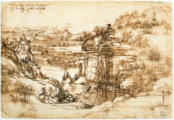 Landscape drawing for Santa Maria della Neve on 5th August 1473