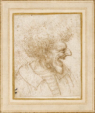 Caricature of a Man with Bushy Hair