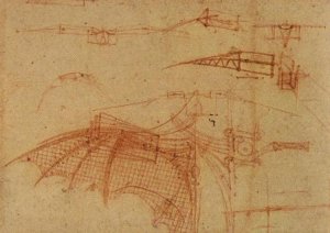 One of Leonardo da Vinci's designs for an Ornithopter