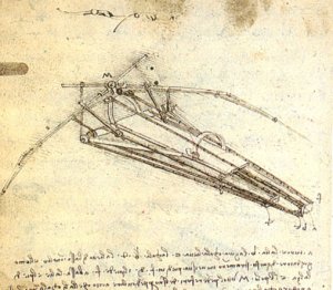 One of Leonardo da Vinci's designs for an Ornithopter