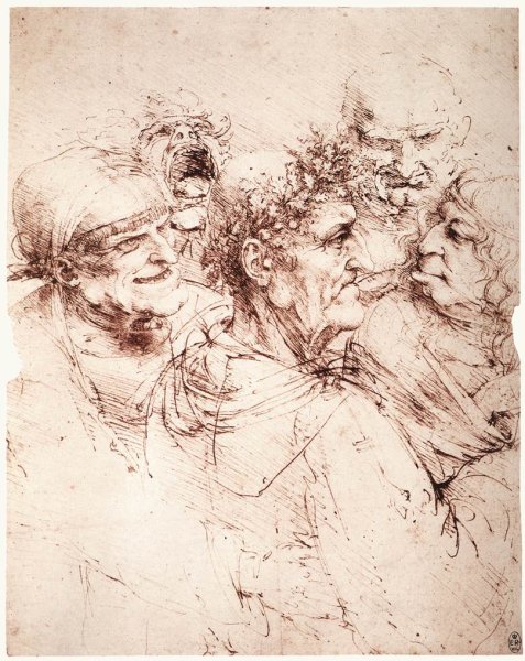 Study Of Five Grotesque Heads