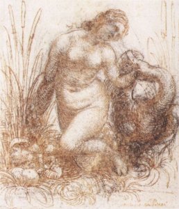 Study for a kneeling Leda  1503-07