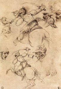 Study of battles on horseback 1503-04